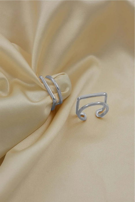 Heliophilia Silver Anillo de Zirconio en Bronce Plateado con Longitud Ajustable